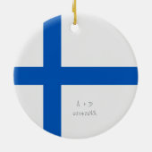 Aangepast bericht Finland Vlag Keramisch Ornament (Achterkant)