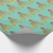 Aangepast bericht - Flampje Phoenix stijgt op Aqua Cadeaupapier (Hoek)