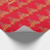 Aangepast bericht - Flampje Phoenix stijgt op rood Cadeaupapier (Hoek)