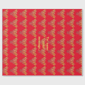 Aangepast bericht - Flampje Phoenix stijgt op rood Cadeaupapier (Vlak)