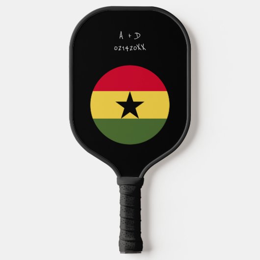 Aangepast bericht Ghana vlag Pickleball Paddle (Voorkant)