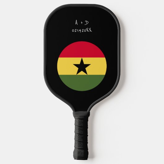 Aangepast bericht Ghana vlag Pickleball Paddle (Achterkant)