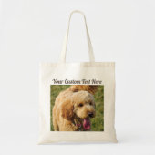 Aangepast bericht Goldendole Dog Tote Bag (Voorkant)
