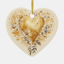 Aangepast bericht Gouden kleurrijke Floral Heart G
