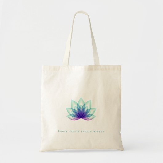 Aangepast bericht Groen Blauw Lotus Bloem Tote Bag (Voorkant)