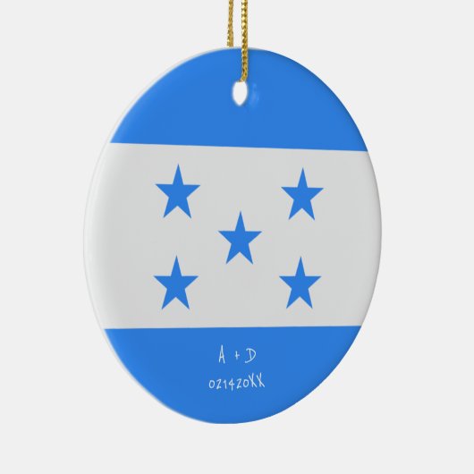 Aangepast bericht Honduras Vlag Keramisch Ornament (Rechts)