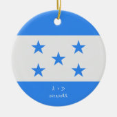 Aangepast bericht Honduras Vlag Keramisch Ornament (Voorkant)