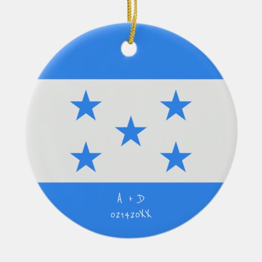 Aangepast bericht Honduras Vlag Keramisch Ornament (Voorkant)