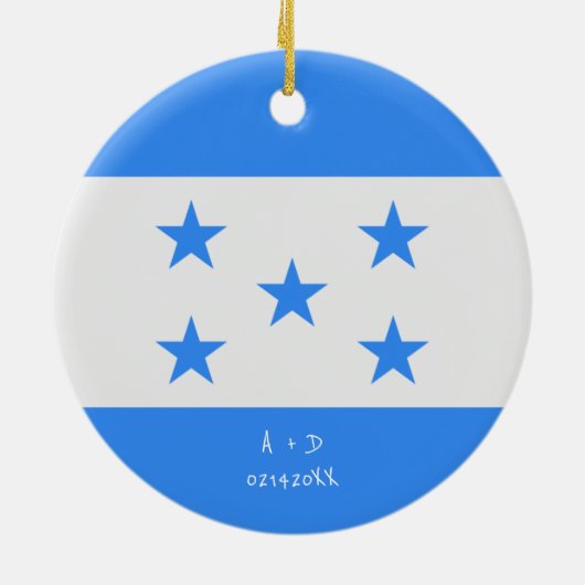 Aangepast bericht Honduras Vlag Keramisch Ornament (Achterkant)