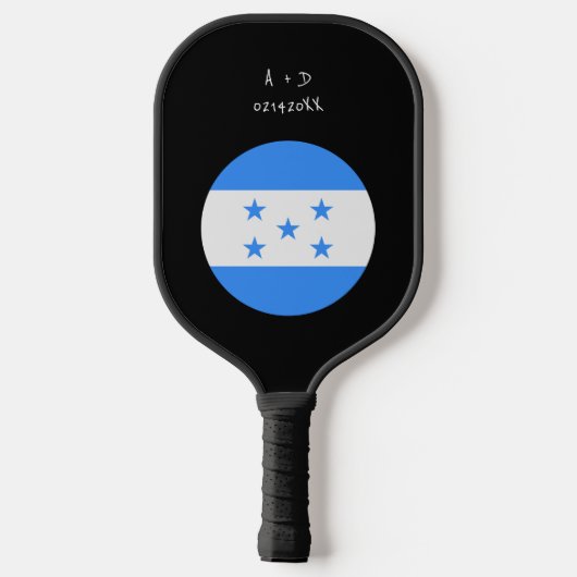 Aangepast bericht Honduras Vlag Pickleball Paddle (Achterkant)