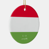Aangepast bericht Hongarije Vlag Keramisch Ornament (Rechts)