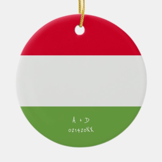 Aangepast bericht Hongarije Vlag Keramisch Ornament (Voorkant)