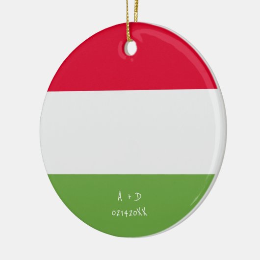 Aangepast bericht Hongarije Vlag Keramisch Ornament (Links)