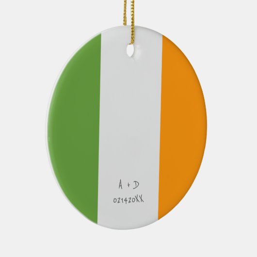 Aangepast bericht Ierse vlag Keramisch Ornament (Rechts)