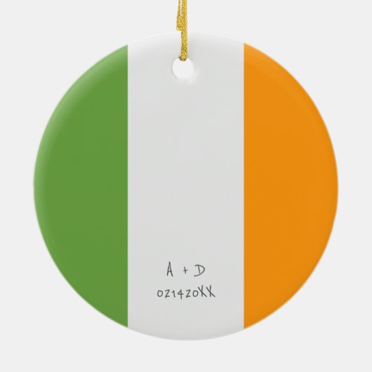 Aangepast bericht Ierse vlag Keramisch Ornament (Achterkant)