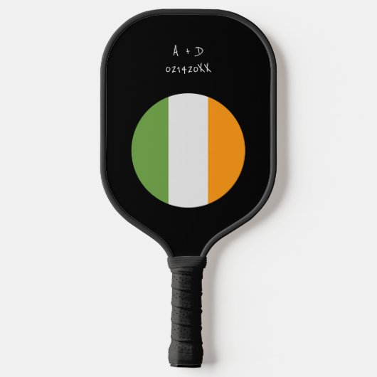 Aangepast bericht Ierse vlag Pickleball Paddle (Achterkant)