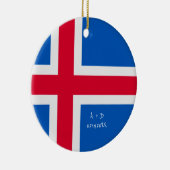 Aangepast bericht IJslandse vlag Keramisch Ornament (Rechts)