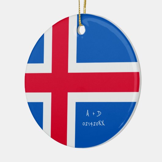 Aangepast bericht IJslandse vlag Keramisch Ornament (Links)