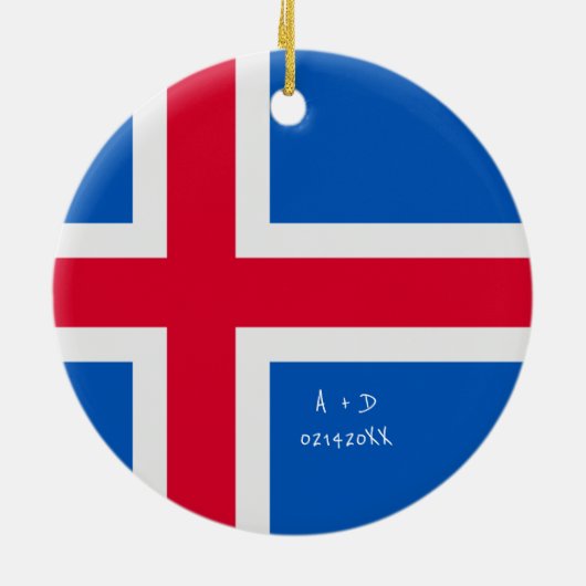 Aangepast bericht IJslandse vlag Keramisch Ornament (Achterkant)