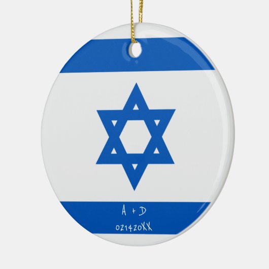 Aangepast bericht Israël Vlag Keramisch Ornament (Links)