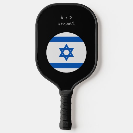 Aangepast bericht Israël Vlag Pickleball Paddle (Achterkant)