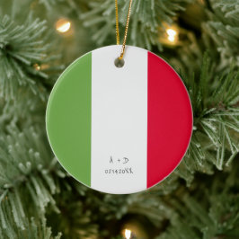 Aangepast bericht Italië Vlag Keramisch Ornament