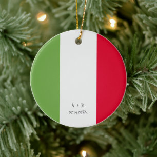 Aangepast bericht Italië Vlag Keramisch Ornament