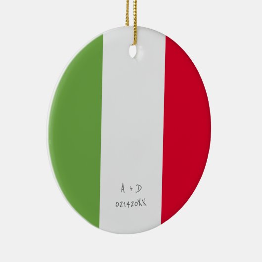 Aangepast bericht Italië Vlag Keramisch Ornament (Rechts)