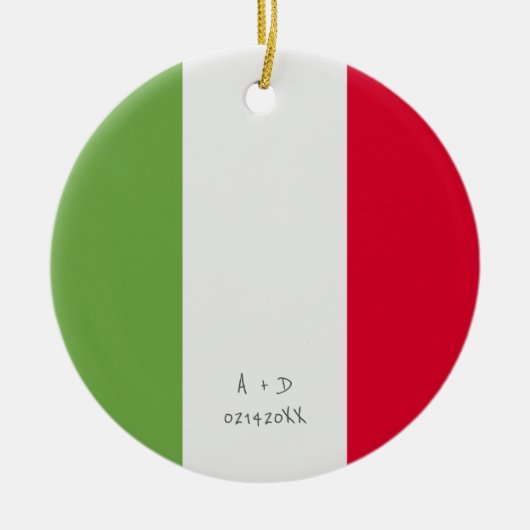 Aangepast bericht Italië Vlag Keramisch Ornament (Voorkant)