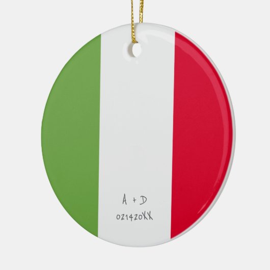 Aangepast bericht Italië Vlag Keramisch Ornament (Links)