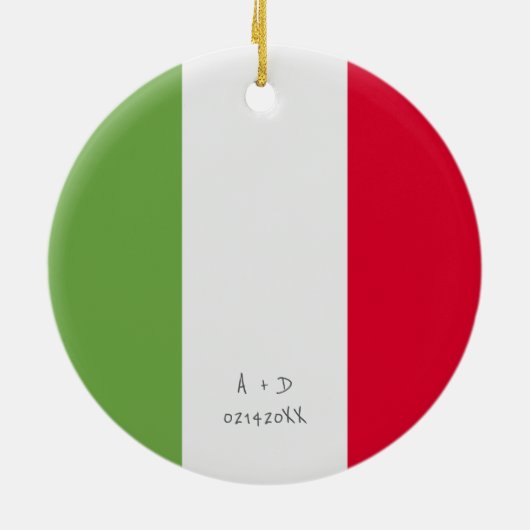 Aangepast bericht Italië Vlag Keramisch Ornament (Achterkant)