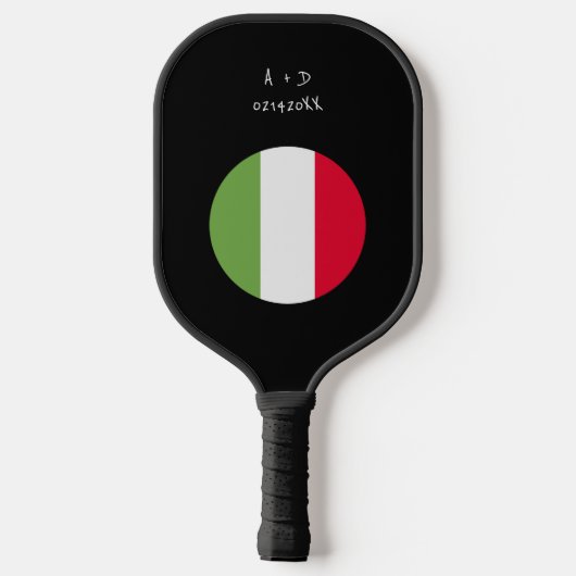 Aangepast bericht Italië Vlag Pickleball Paddle (Achterkant)