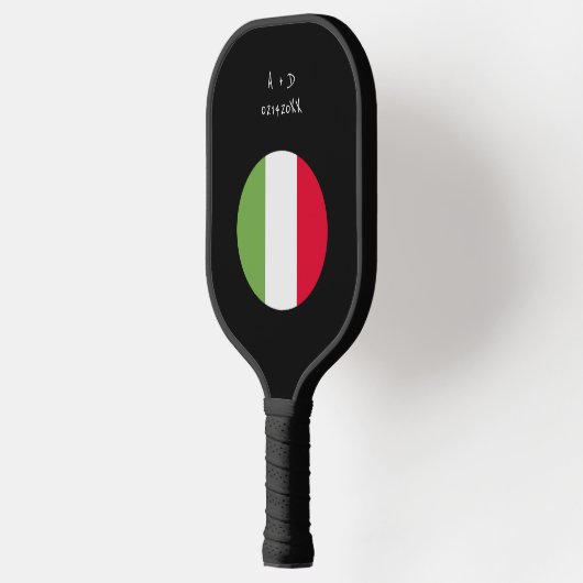 Aangepast bericht Italië Vlag Pickleball Paddle (Links)