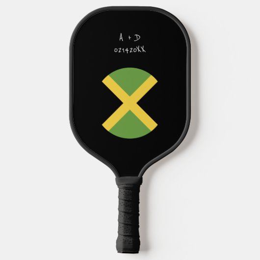 Aangepast bericht Jamaica vlag Pickleball Paddle (Achterkant)
