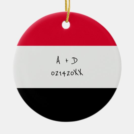 Aangepast Bericht Jemen Vlag Vakantieboom Ornament (Voorkant)