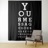 Aangepast Bericht Leuk Gezichtsvermogen Test Foto  Wandkleed (In situ)