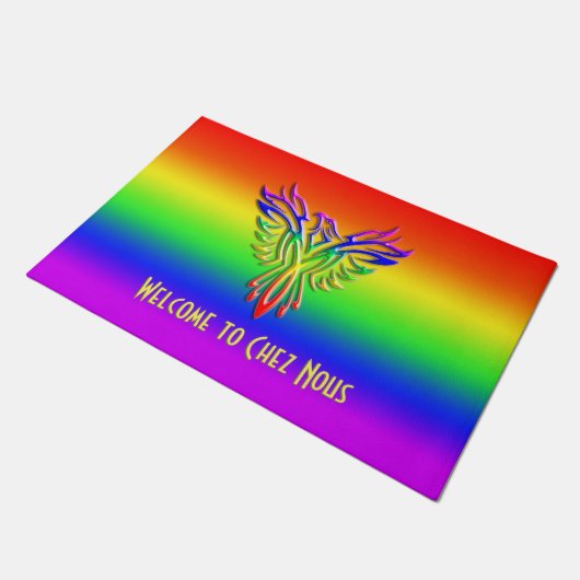Aangepast bericht, LGBT Rainbow Pride Phoenix Risi Deurmat (Schuin)