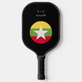 Aangepast bericht Myanmar vlag Pickleball Paddle