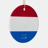 Aangepast bericht Nederlandse vlag Keramisch Ornament (Rechts)