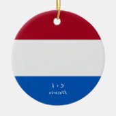 Aangepast bericht Nederlandse vlag Keramisch Ornament (Voorkant)