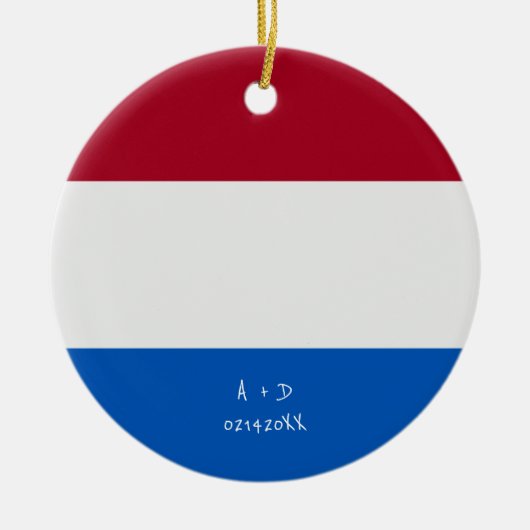 Aangepast bericht Nederlandse vlag Keramisch Ornament (Voorkant)