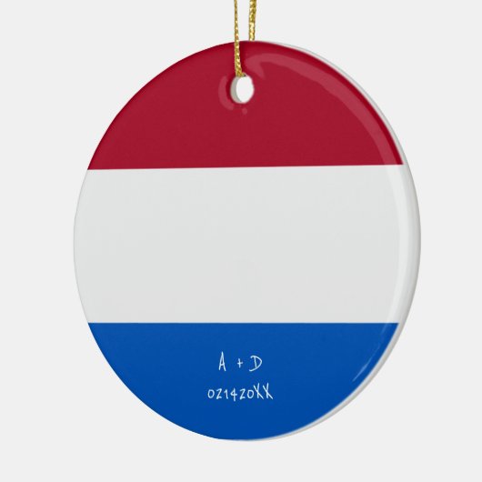 Aangepast bericht Nederlandse vlag Keramisch Ornament (Links)