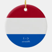 Aangepast bericht Nederlandse vlag Keramisch Ornament (Achterkant)