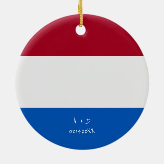 Aangepast bericht Nederlandse vlag Keramisch Ornament (Achterkant)