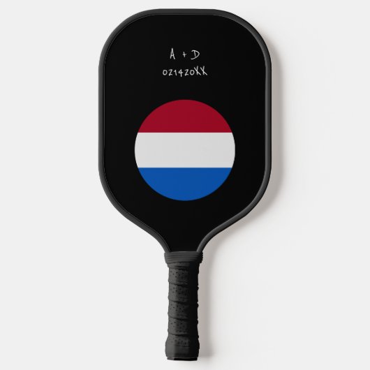 Aangepast bericht Nederlandse vlag Pickleball Paddle (Achterkant)