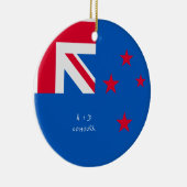 Aangepast bericht Nieuw-Zeelandse vlag Keramisch Ornament (Rechts)