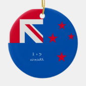 Aangepast bericht Nieuw-Zeelandse vlag Keramisch Ornament (Voorkant)