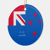 Aangepast bericht Nieuw-Zeelandse vlag Keramisch Ornament (Links)