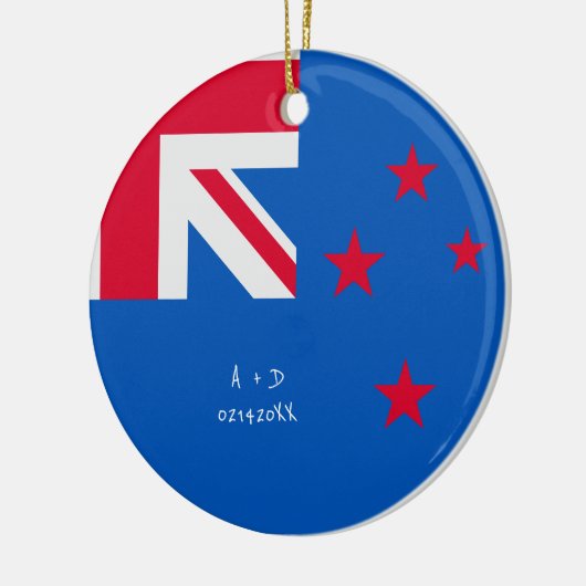 Aangepast bericht Nieuw-Zeelandse vlag Keramisch Ornament (Links)