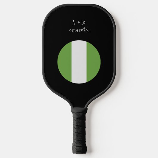 Aangepast bericht Nigeria Vlag Pickleball Paddle (Voorkant)